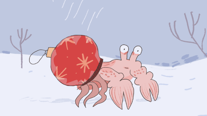 Weihnachtsmotiv 2025 - der kleine Krebs Weihnachtsmotiv 2025 - der kleine Krebs